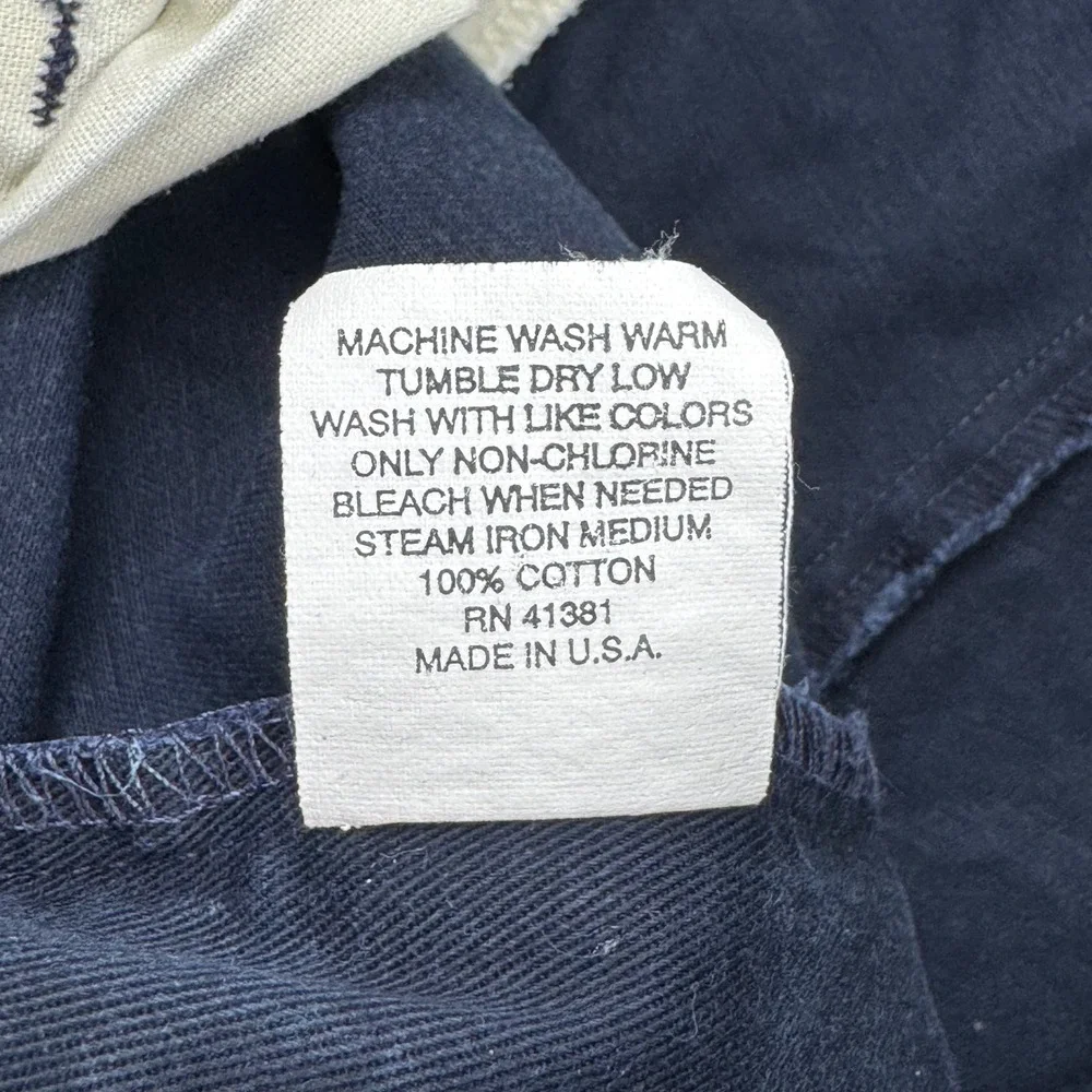 Vintage Polo Ralph Lauren Chinos 33x30 Cotton Navy Blue Pleated Relaxed USA Made